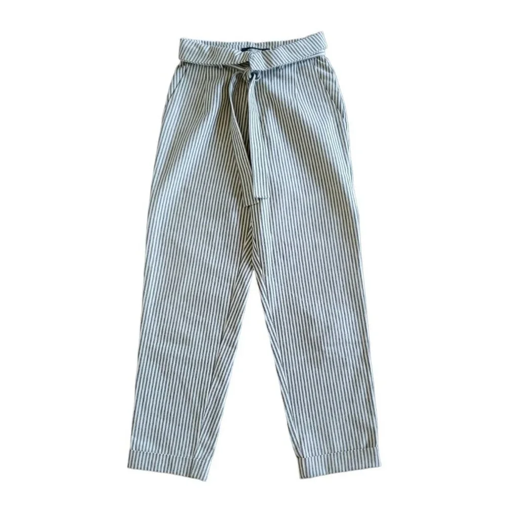Reformation Striped Fisher High Waisted Paper bag Pants Size 2